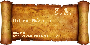Bitner Mária névjegykártya